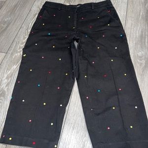 Briggs New York Womens Size 10P Stretch Capri Pants  Multi-Colored Polka Dots